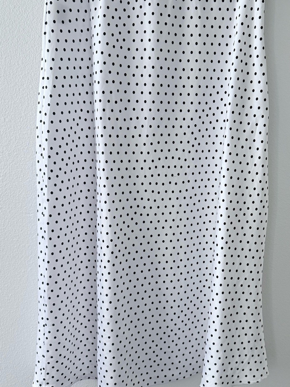 Polka Dot White Midi Skirt